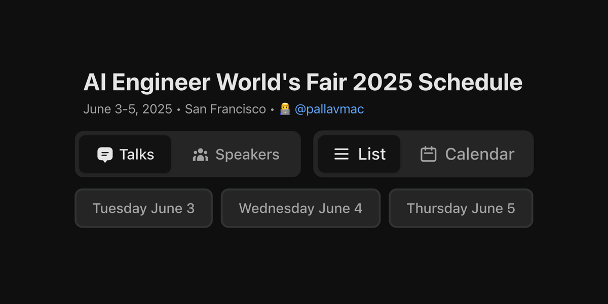 AI Engineer World S Fair 2025 Schedule Og Image